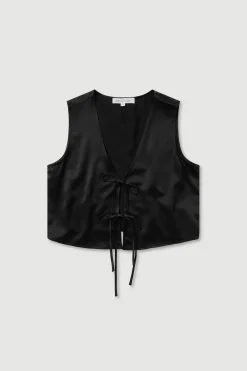 Beal Silk Tie Front Top
