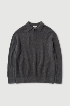 Dover Boucle Knit Cashmere Polo